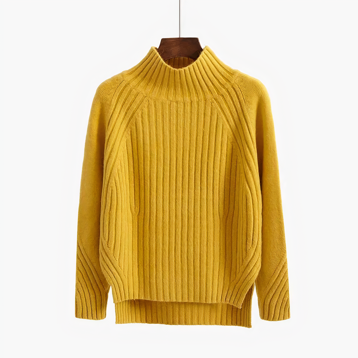 Ava | Ribbed Knit Mock Neck Sweater