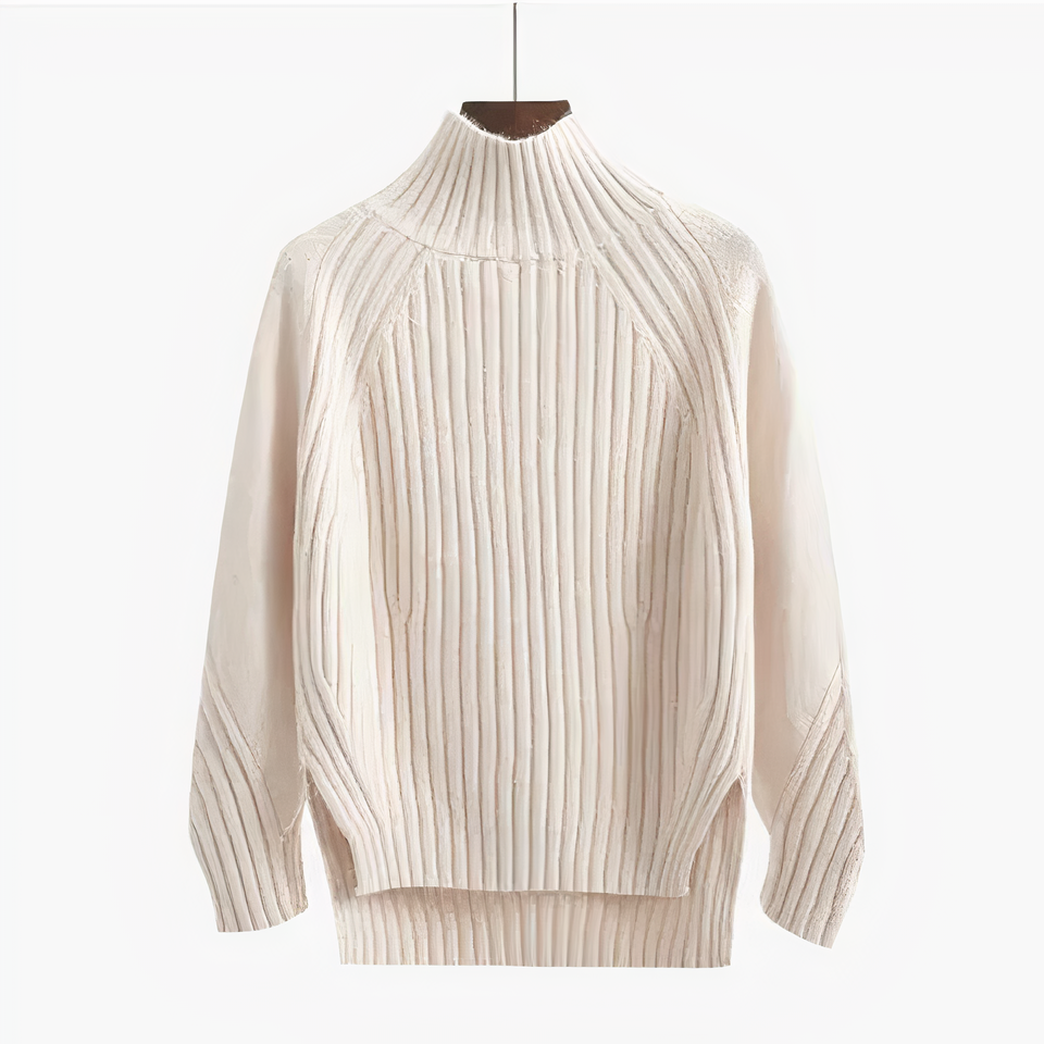Ava | Ribbed Knit Mock Neck Sweater