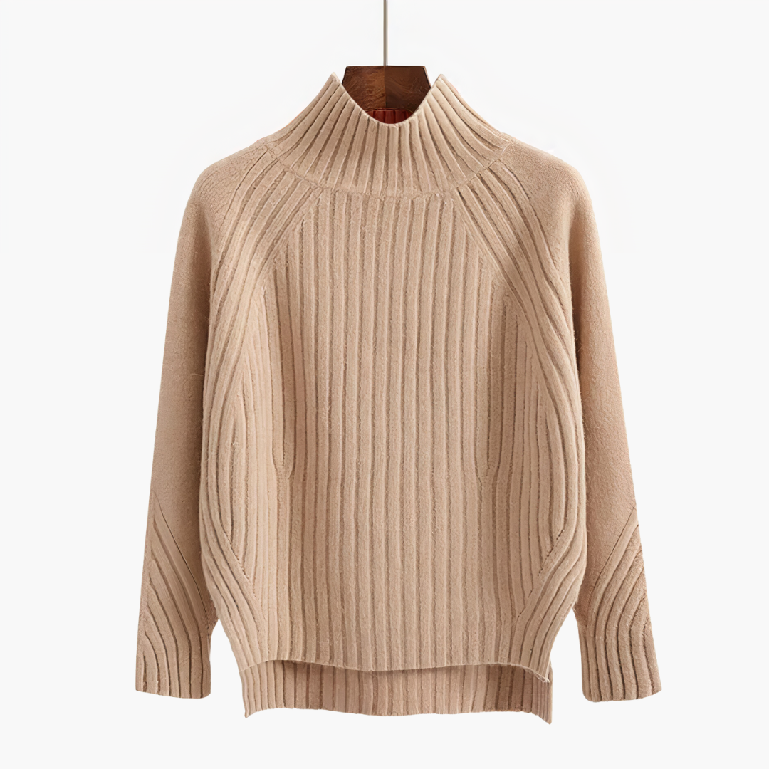 Ava | Ribbed Knit Mock Neck Sweater