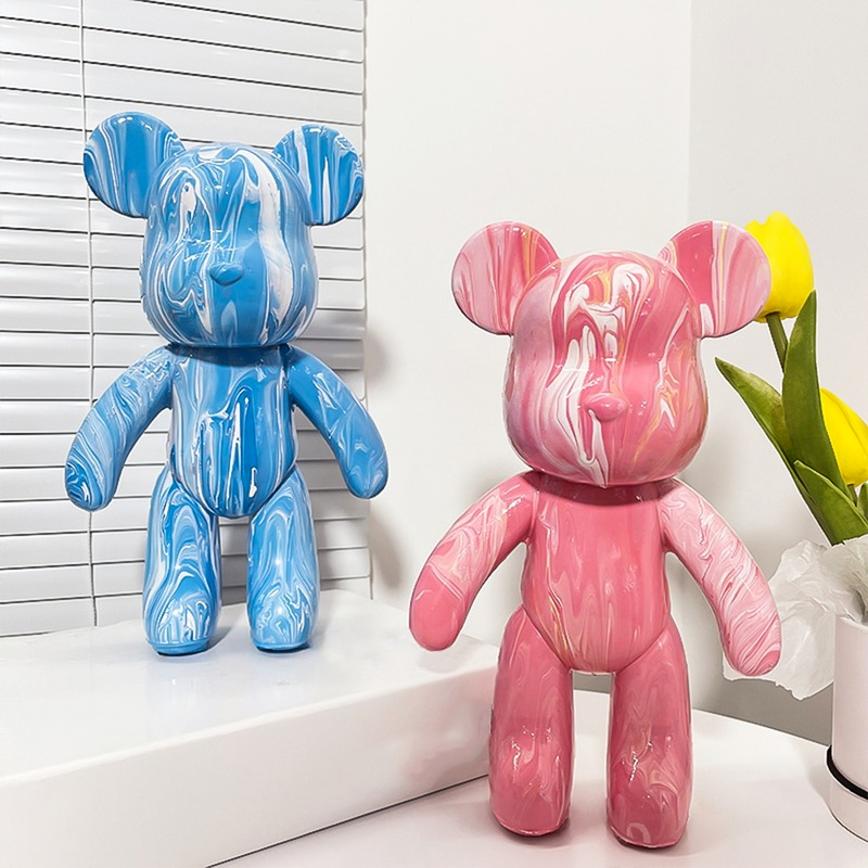 Fluid Art Bear Canvas Kit with Poseable Vinyl Figurine