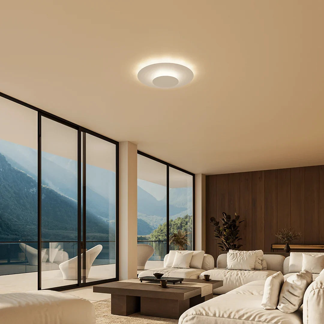 Flush Mount Ceiling Light | Slim Round LED Panel | Low-Profile