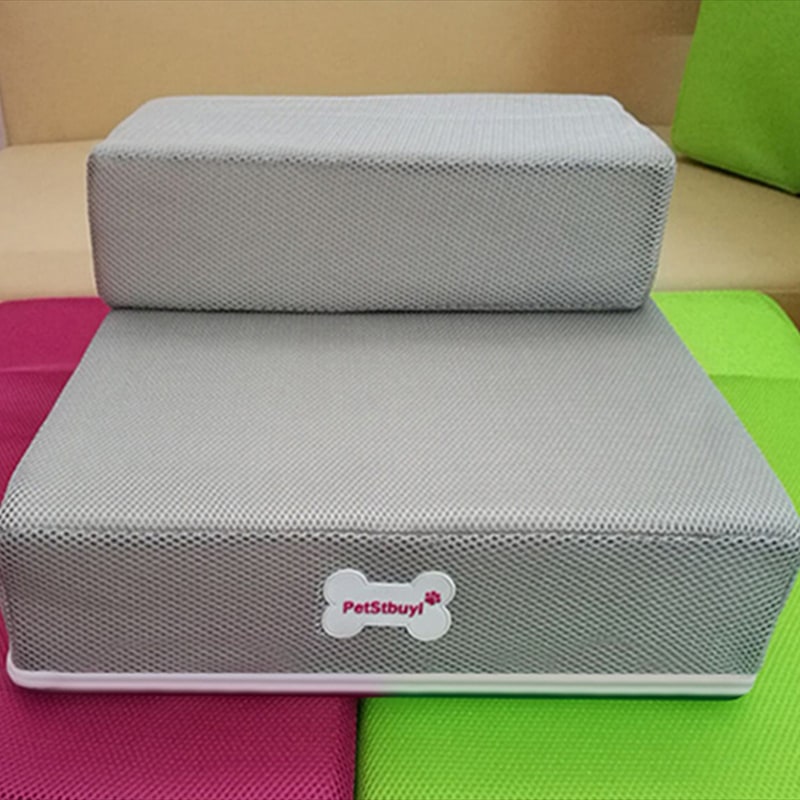 Foam Dog Stairs for Cats with Collapsible Two-Step Foldable Design and Cover Pet