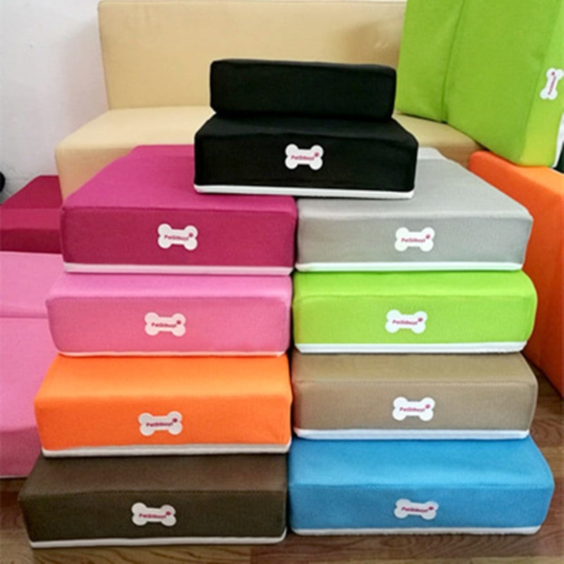 Foam Dog Stairs for Cats with Collapsible Two-Step Foldable Design and Cover Pet