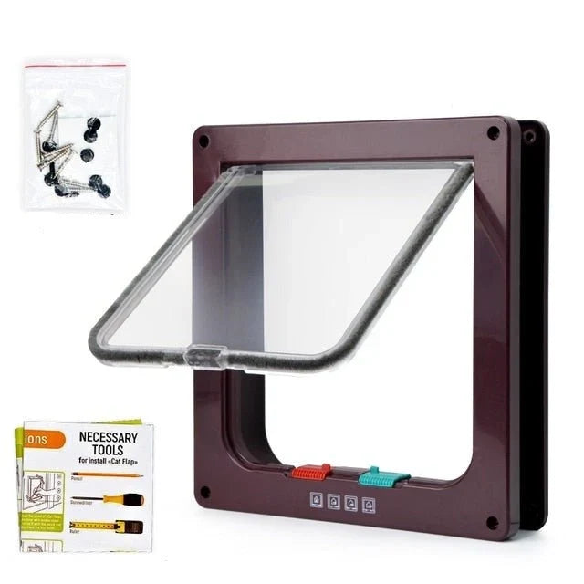 Folding Door | Integrated Cat Flap & 4-Way Security