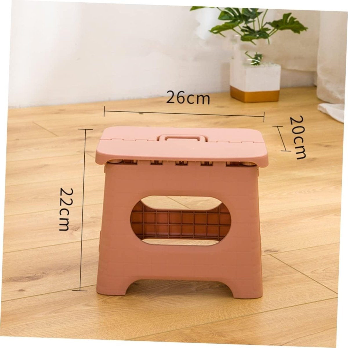Folding Step Stool with Handle Portable Plastic Design for Kitchen and Bathroom