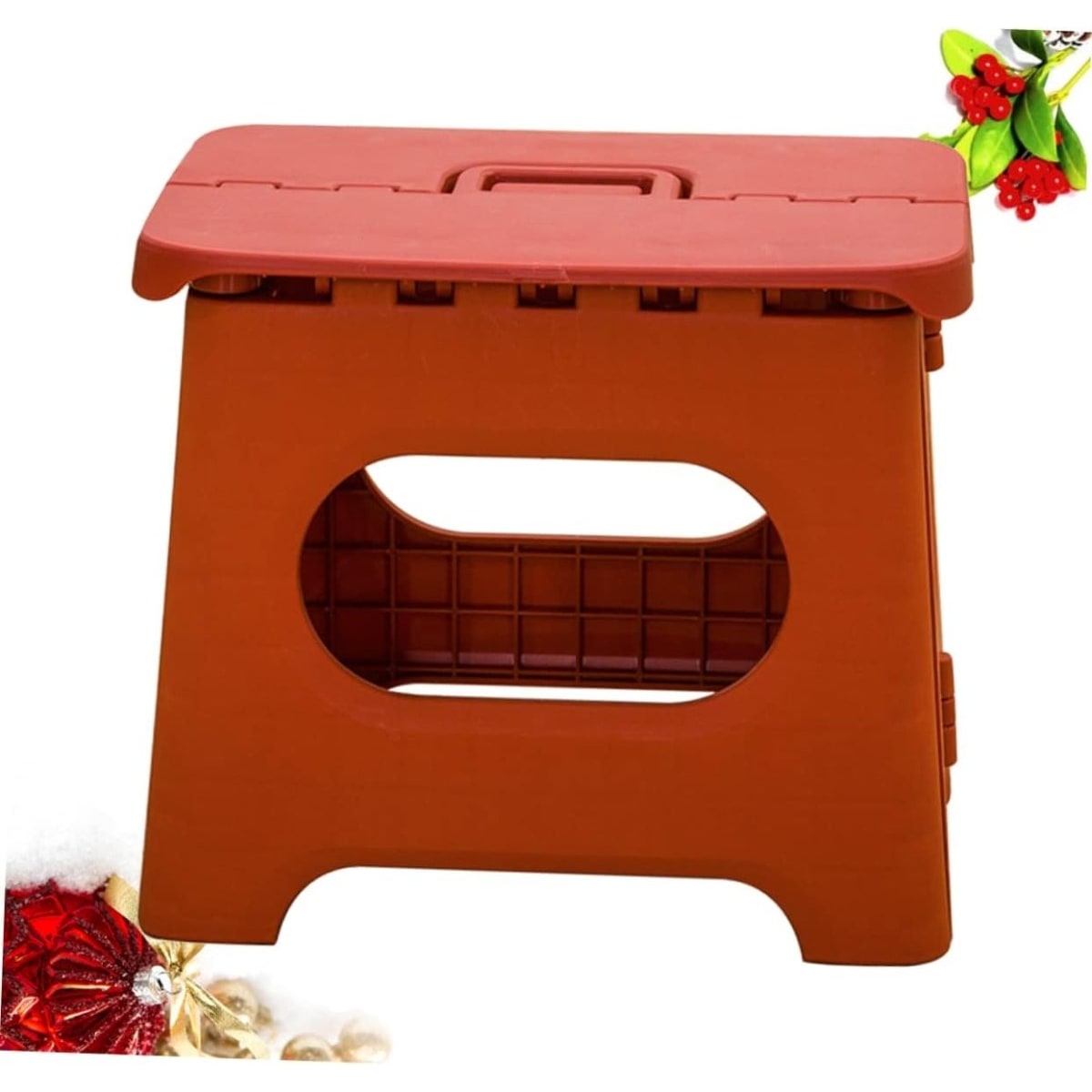 Folding Step Stool with Handle Portable Plastic Design for Kitchen and Bathroom