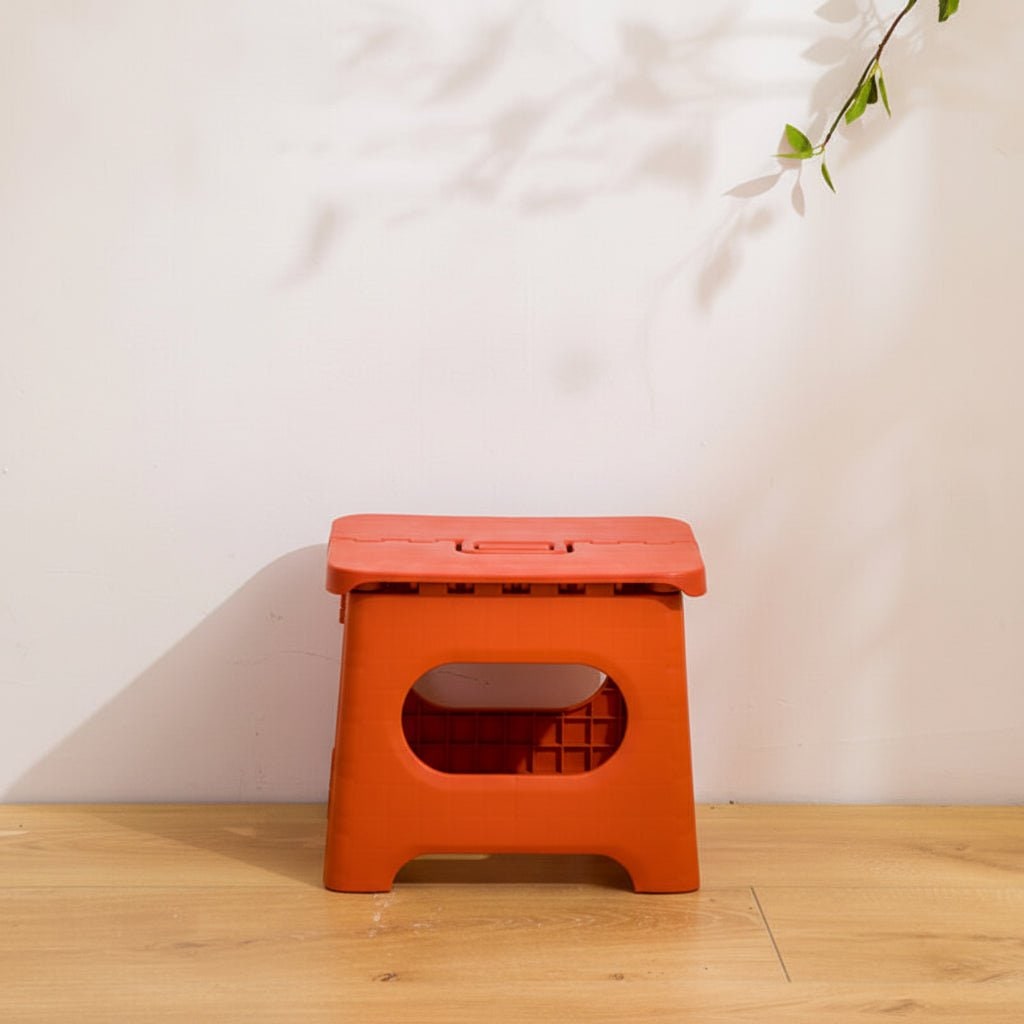 Folding Step Stool with Handle Portable Plastic Design for Kitchen and Bathroom