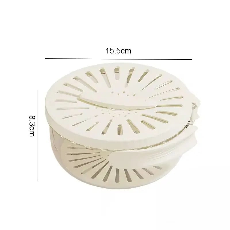 Food Storage Container Fruit Colander with Stackable Plastic Design and Folding Handle