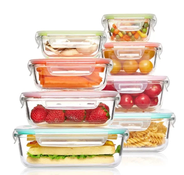 Food Storage Containers | Glass Airtight & Leak-Proof | 8-Piece Set