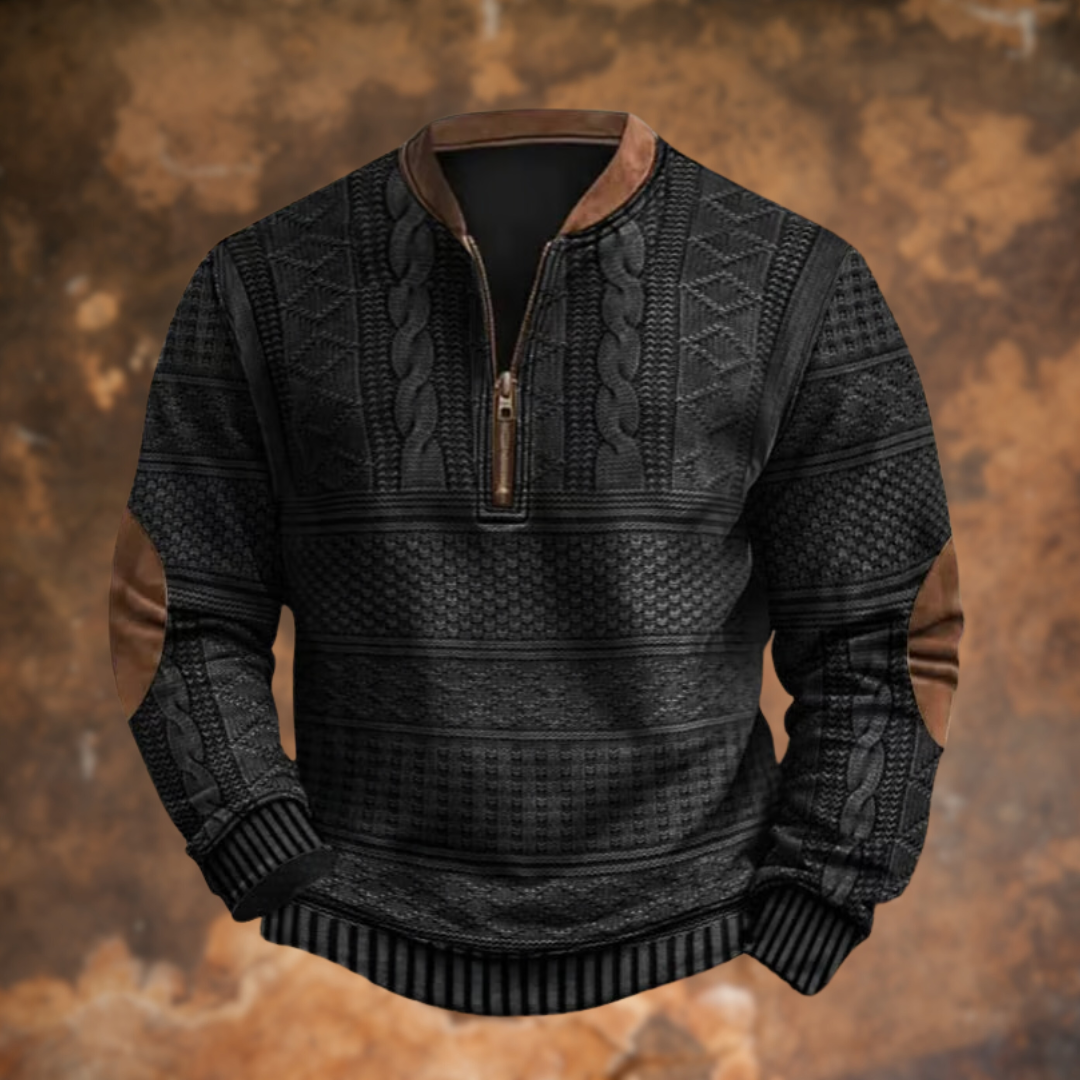 Men's Cable Knit Half Zip Jumper | Cotton Blend