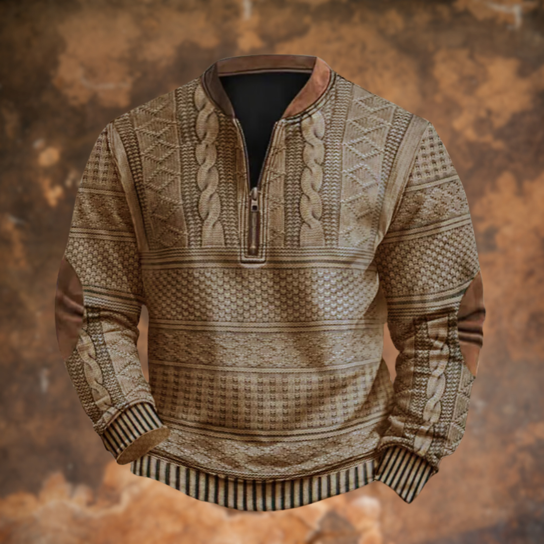 Men's Cable Knit Half Zip Jumper | Cotton Blend