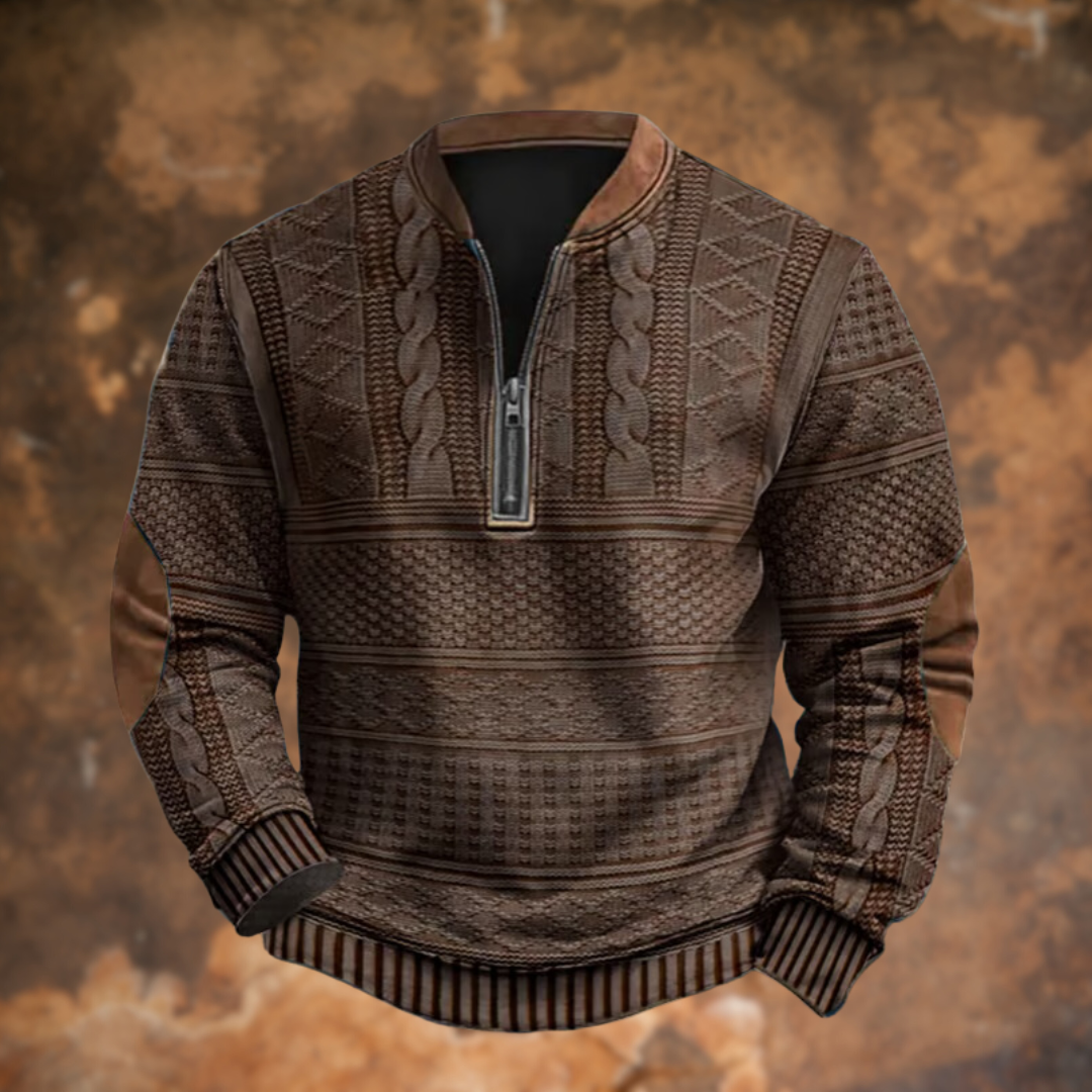 Men's Cable Knit Half Zip Jumper | Cotton Blend