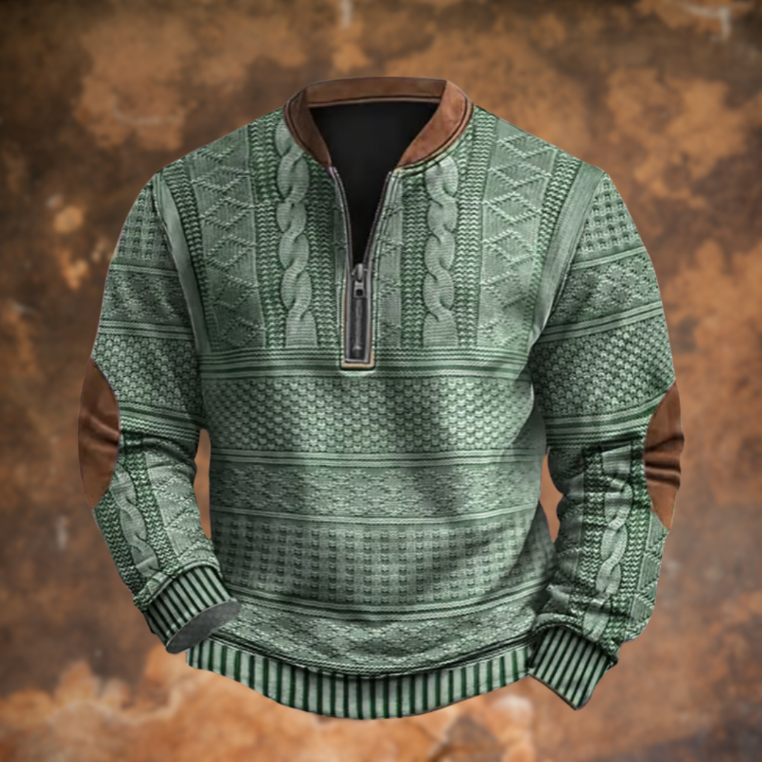Men's Cable Knit Half Zip Jumper | Cotton Blend