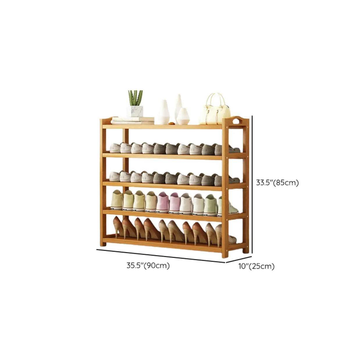 Freestanding Shoe Rack | Natural Bamboo Frame & Open Design | Two Sizes