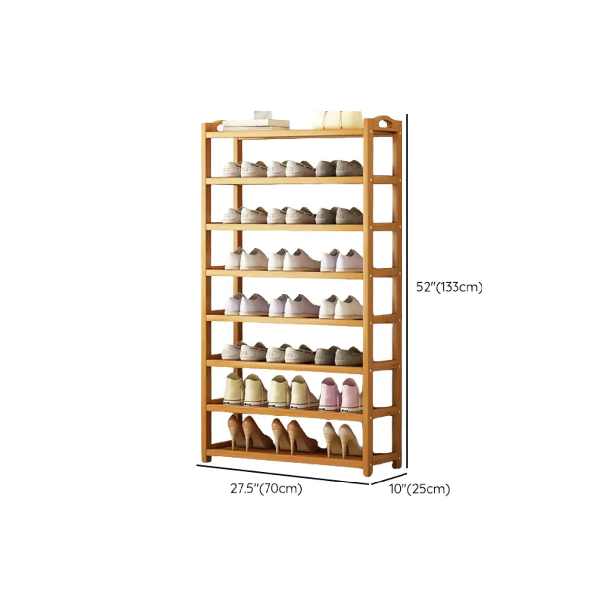 Freestanding Shoe Rack | Natural Bamboo Frame & Open Design | Two Sizes