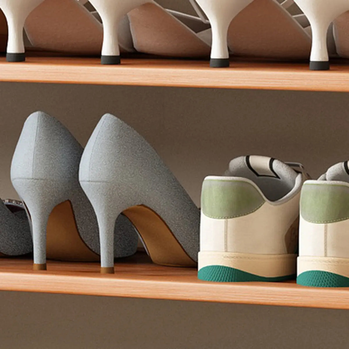 Freestanding Shoe Rack | Natural Bamboo & Open Shelves | Widths 30–80 cm