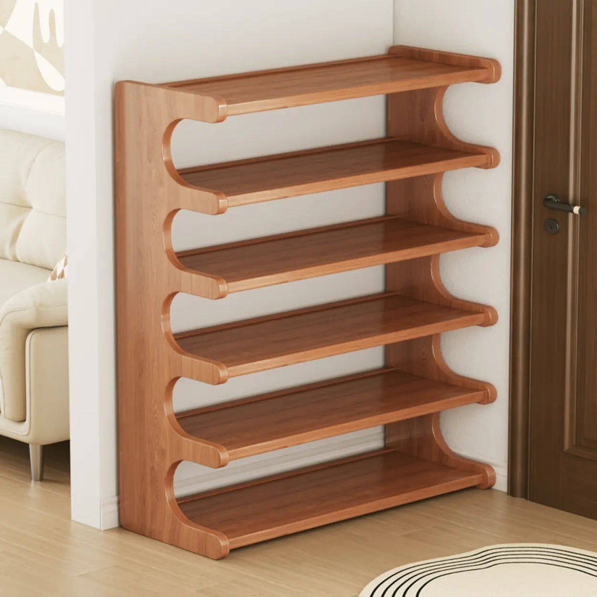 Freestanding Shoe Rack | Natural Bamboo & Open Shelves | Widths 30–80 cm