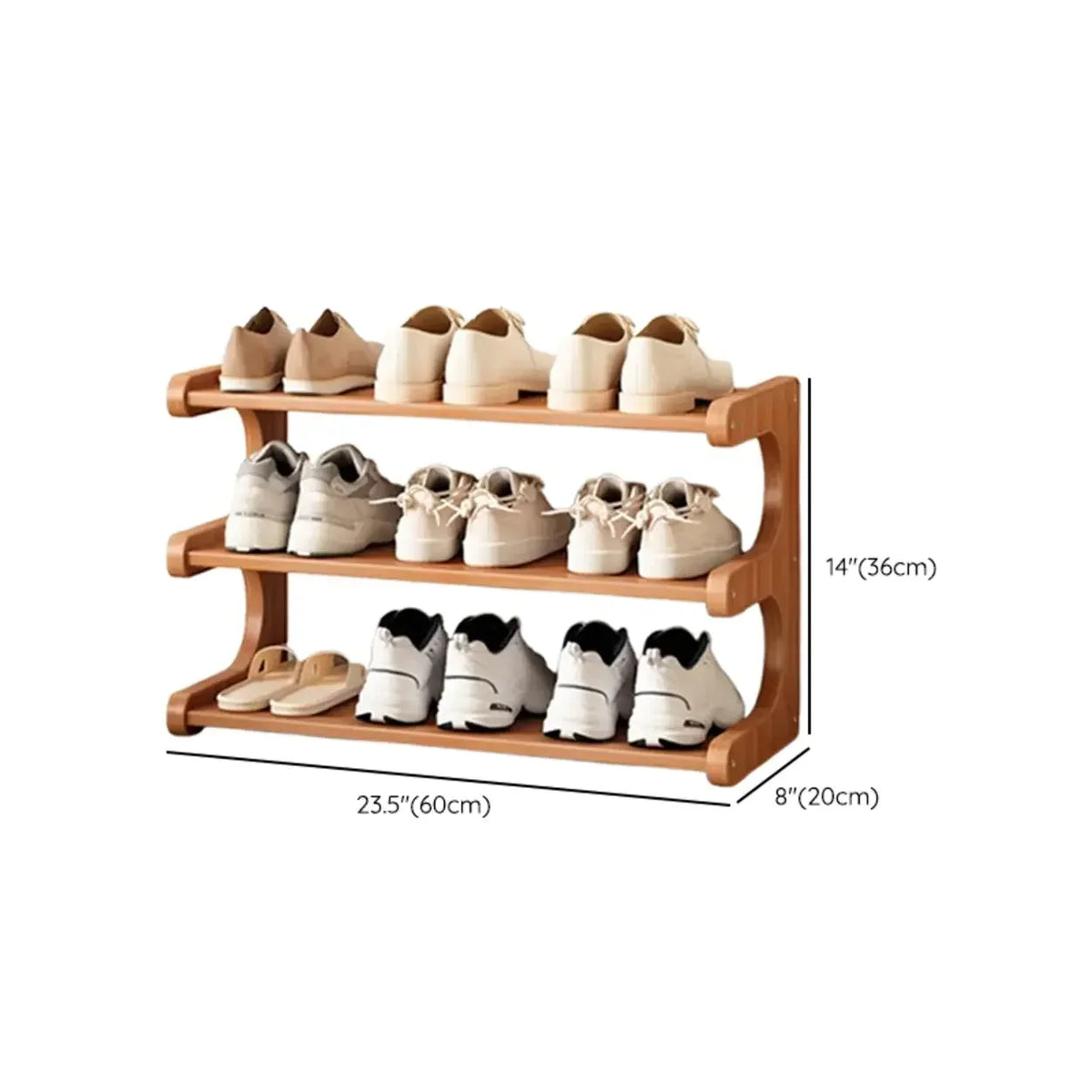 Freestanding Shoe Rack | Natural Bamboo & Open Shelves | Widths 30–80 cm