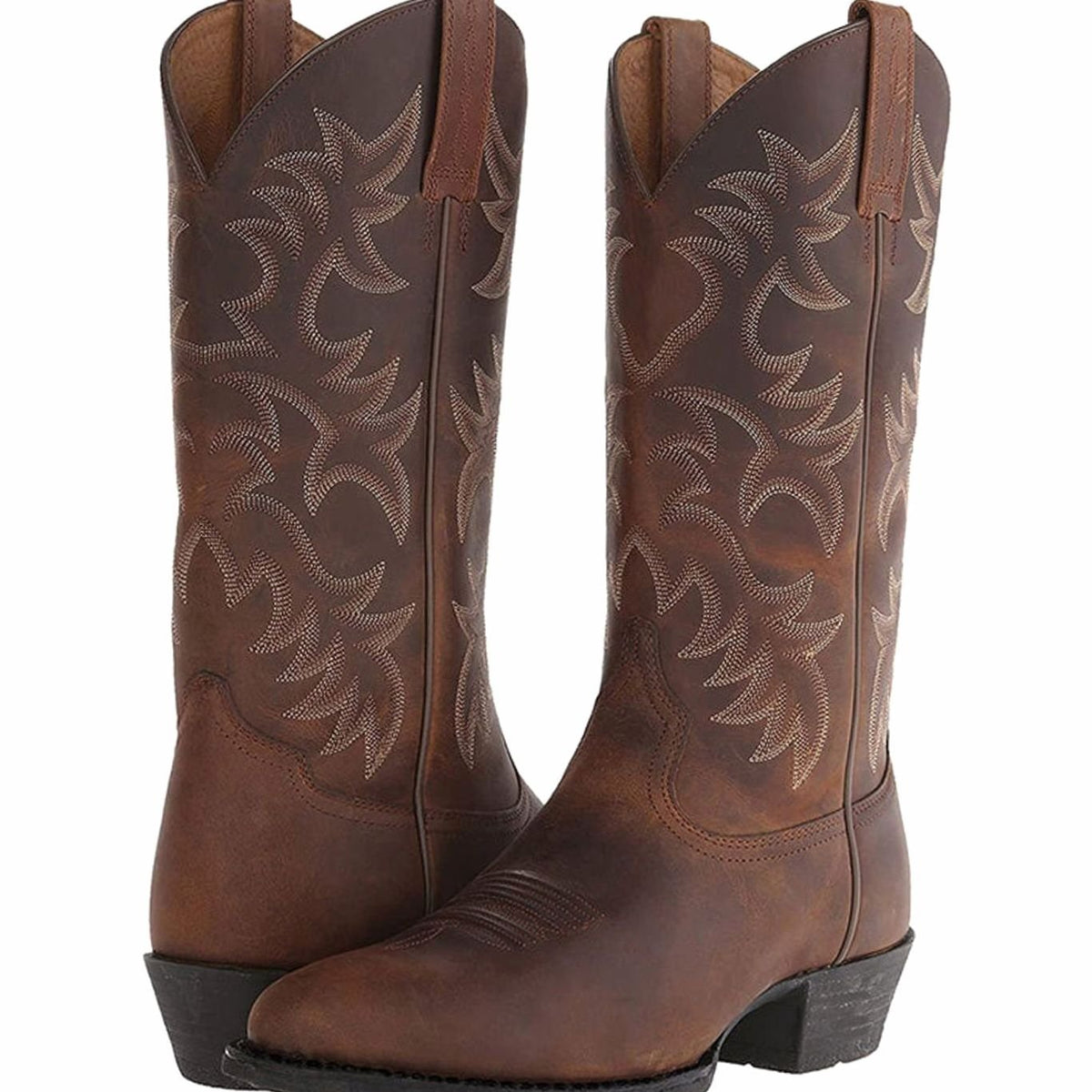 Freya - Women's Ornate Western Cowboy Boots with Block Heel