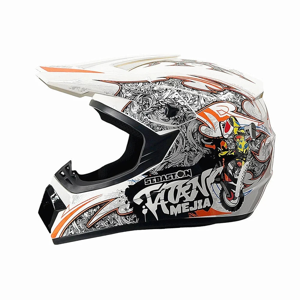 Full-Face Motocross Helmet | Multi-Density EPS & Ventilated | Quick-Release Strap