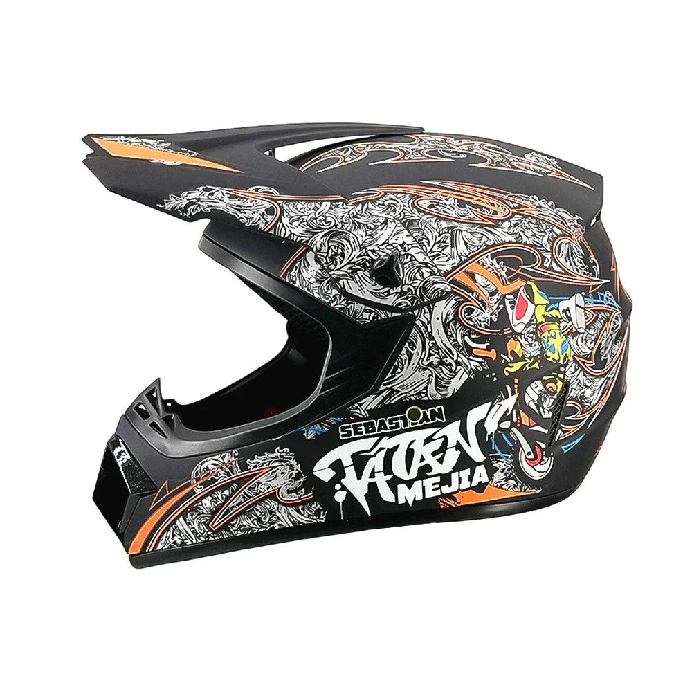 Full-Face Motocross Helmet | Multi-Density EPS & Ventilated | Quick-Release Strap