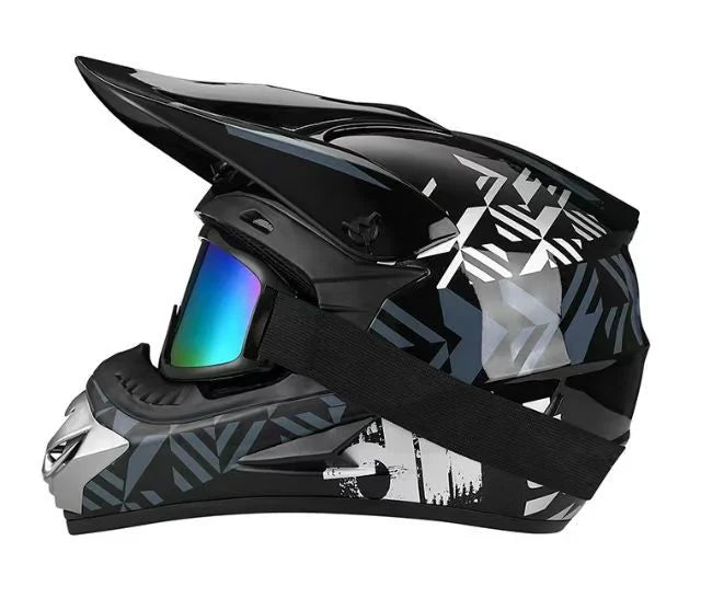 Full-Face Motocross Helmet | Multi-Density EPS & Ventilated | Quick-Release Strap