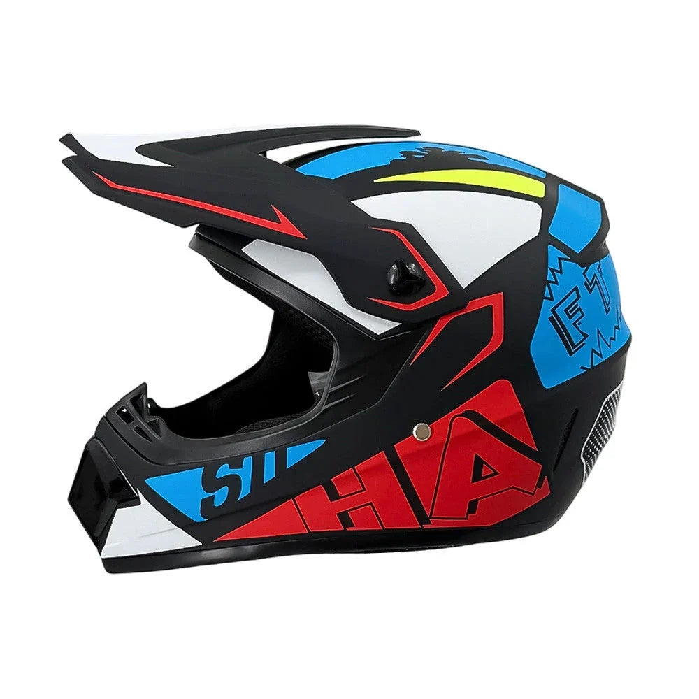Full-Face Motocross Helmet | Multi-Density EPS & Ventilated | Quick-Release Strap
