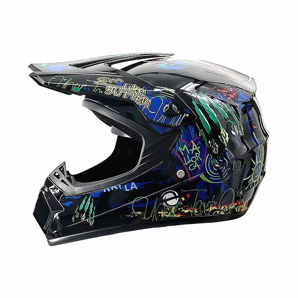 Full-Face Motocross Helmet | Multi-Density EPS & Ventilated | Quick-Release Strap