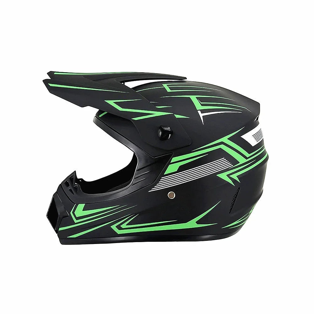 Full-Face Motocross Helmet | Multi-Density EPS & Ventilated | Quick-Release Strap