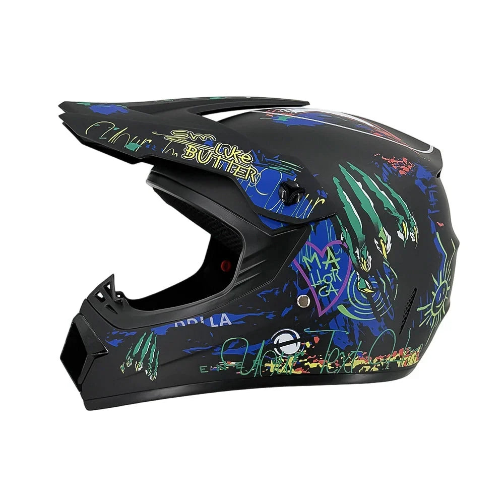 Full-Face Motocross Helmet | Multi-Density EPS & Ventilated | Quick-Release Strap