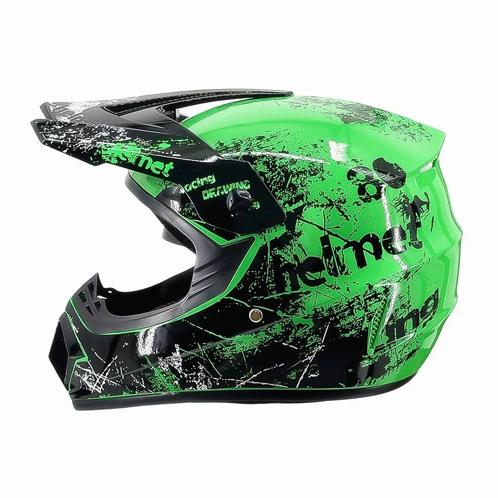 Full-Face Motocross Helmet | Multi-Density EPS & Ventilated | Quick-Release Strap