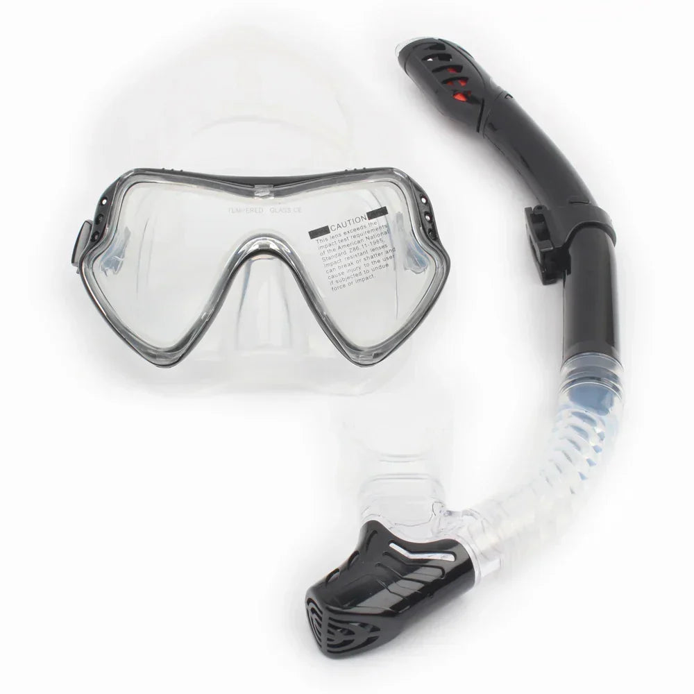 Full-Face Snorkel Mask | Wide-View Tempered Glass & Silicone Skirt