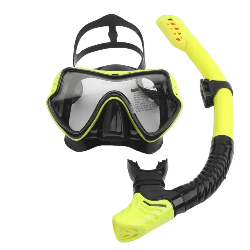 Full-Face Snorkel Mask | Wide-View Tempered Glass & Silicone Skirt