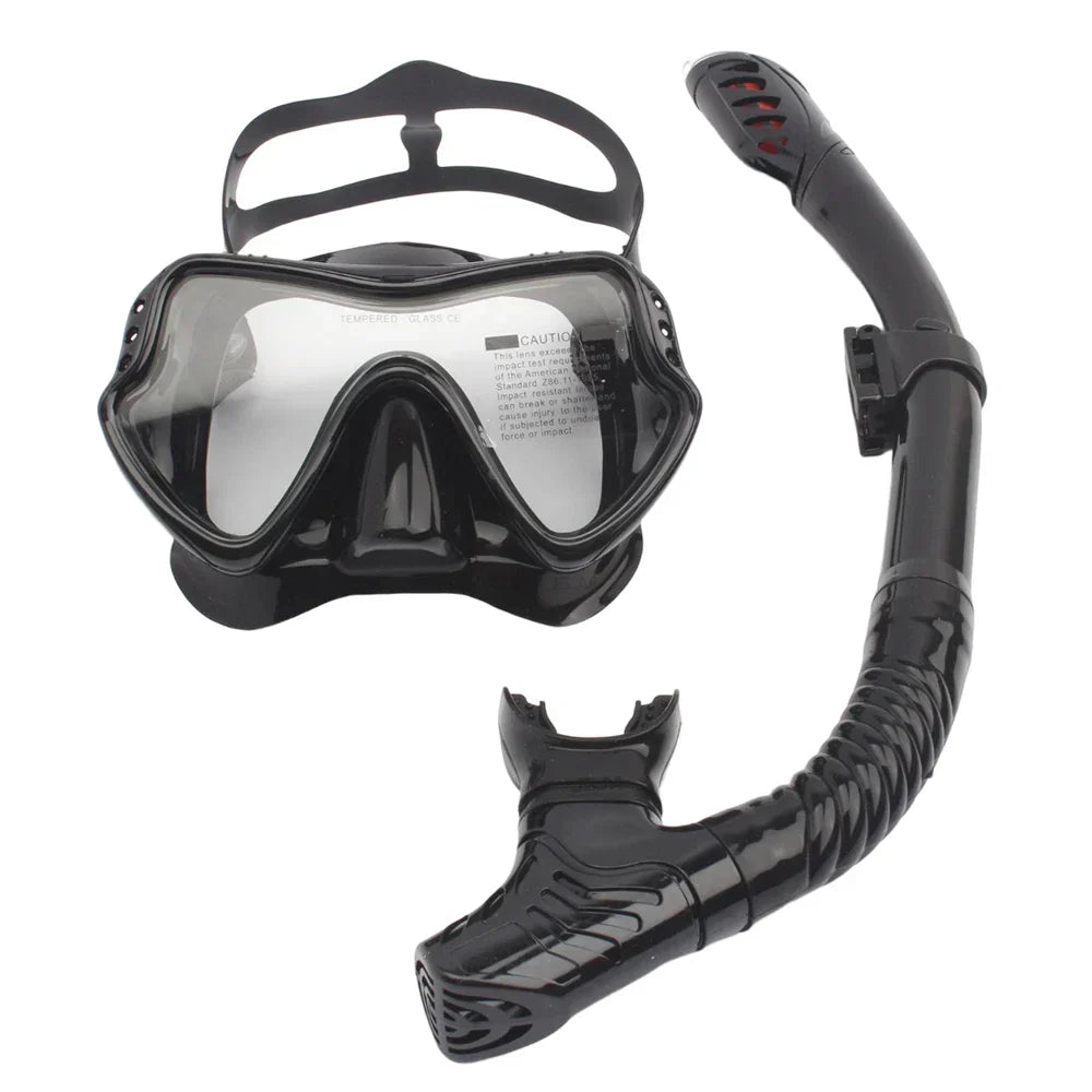 Full-Face Snorkel Mask | Wide-View Tempered Glass & Silicone Skirt