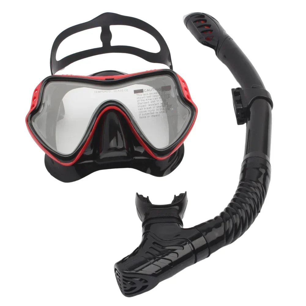 Full-Face Snorkel Mask | Wide-View Tempered Glass & Silicone Skirt