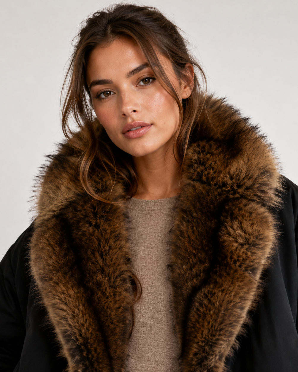 FUR COLLAR BOMBER JACKET