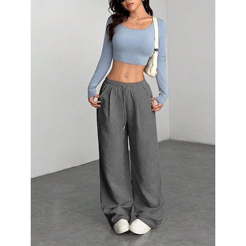 Georgina | High Waisted Relaxed Palazzo Wide-Leg Pants