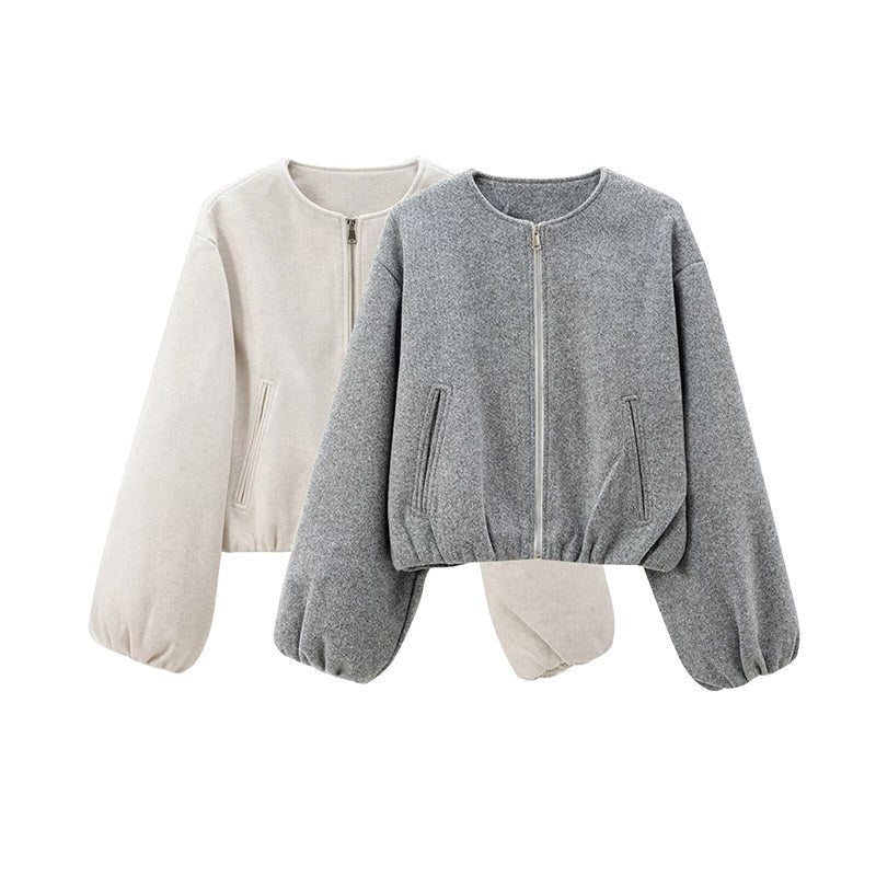 Galatea - Women's Balloon Sleeve Cropped Jacket