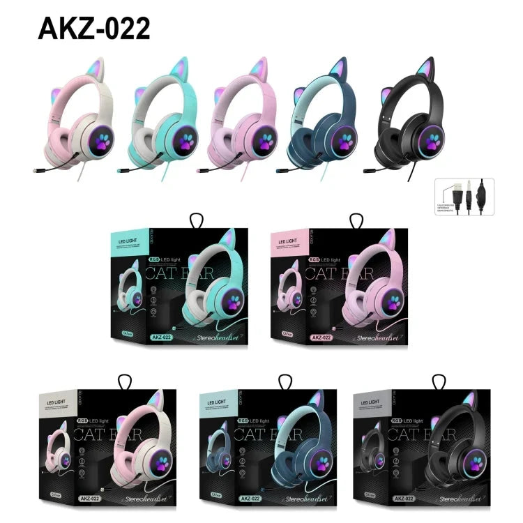 Gaming Headset | Cat Ear & 7-Mode LED | USB & 3.5mm