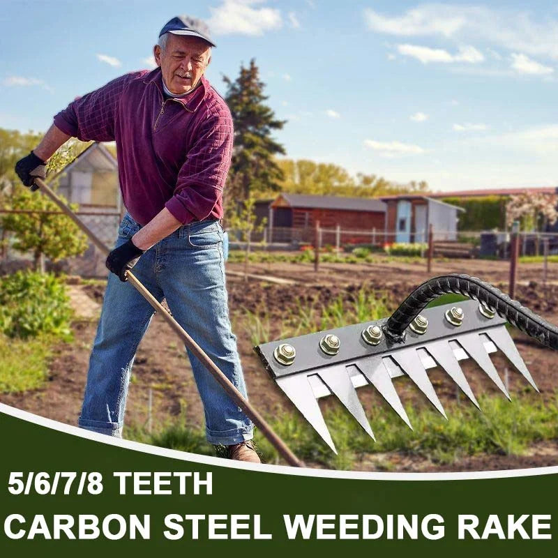 Garden Rake Head | Rust-Resistant Carbon Steel | 5–8 Tine Options