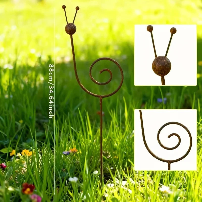 Garden Stake | Decorative Snail Motif & Weather-Resistant Iron | 88 × 15 cm