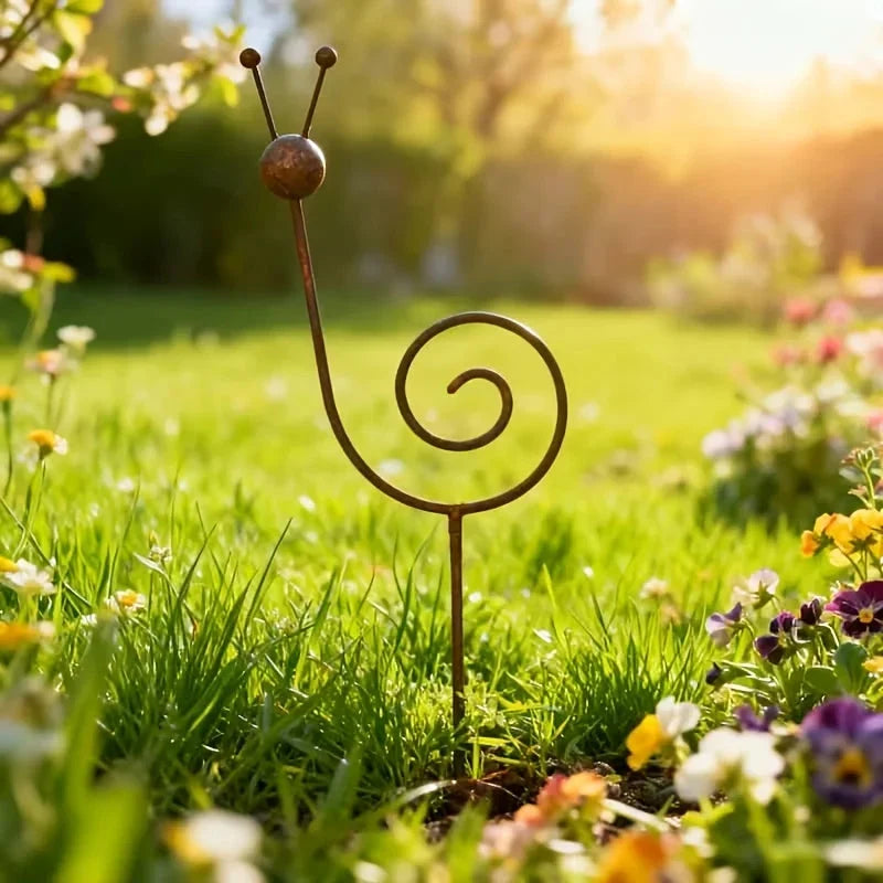 Garden Stake | Decorative Snail Motif & Weather-Resistant Iron | 88 × 15 cm