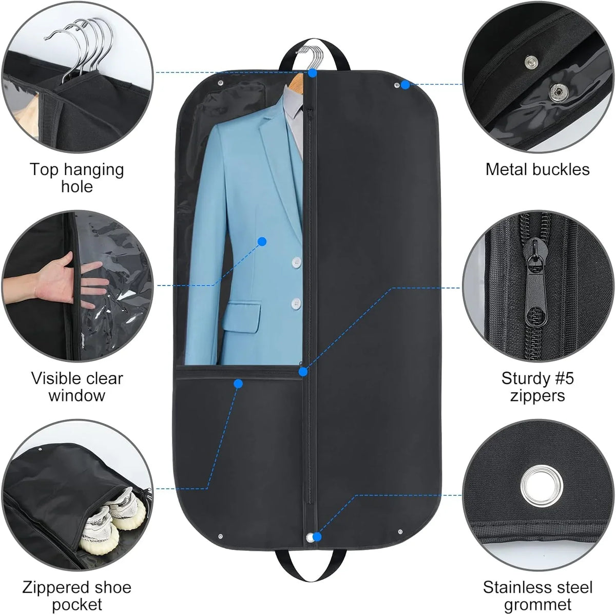 Garment Bag | Waterproof Oxford & Gusseted | 2-Pack