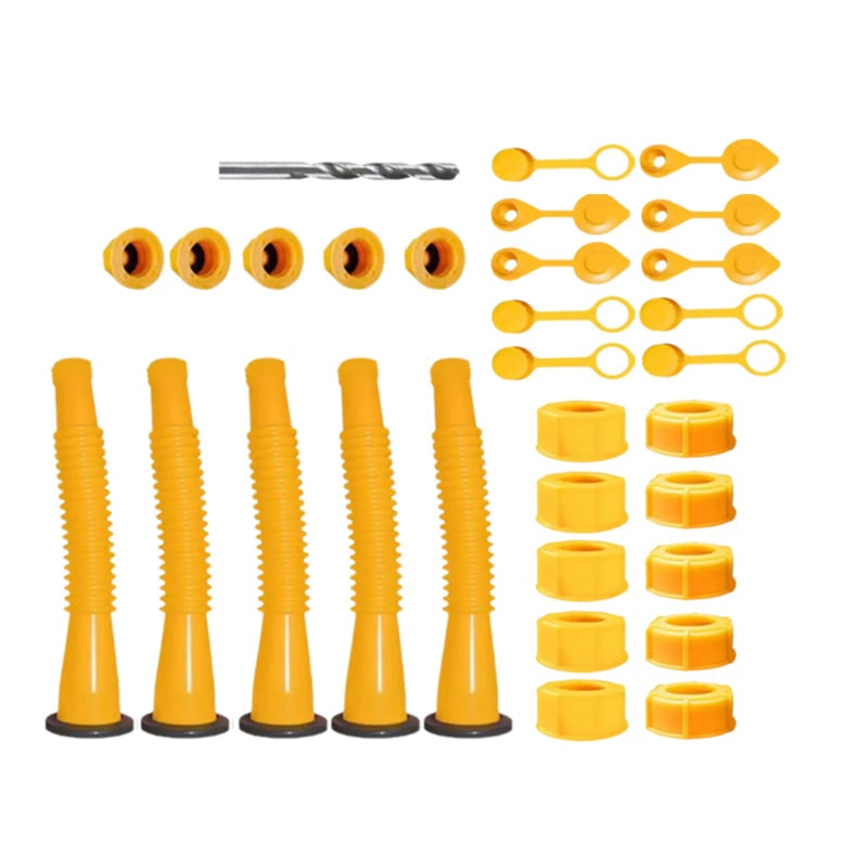 Gas Can Spout Replacement Kit with Flexible Nozzle and Vent Caps