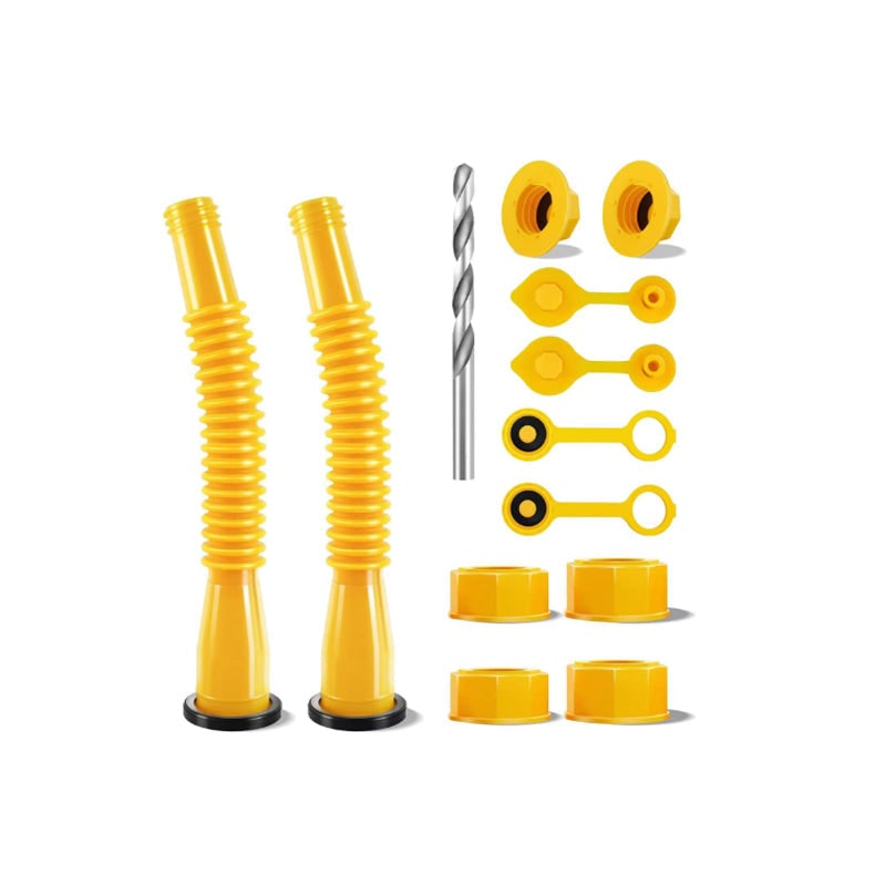 Gas Can Spout Replacement Kit with Flexible Nozzle and Vent Caps