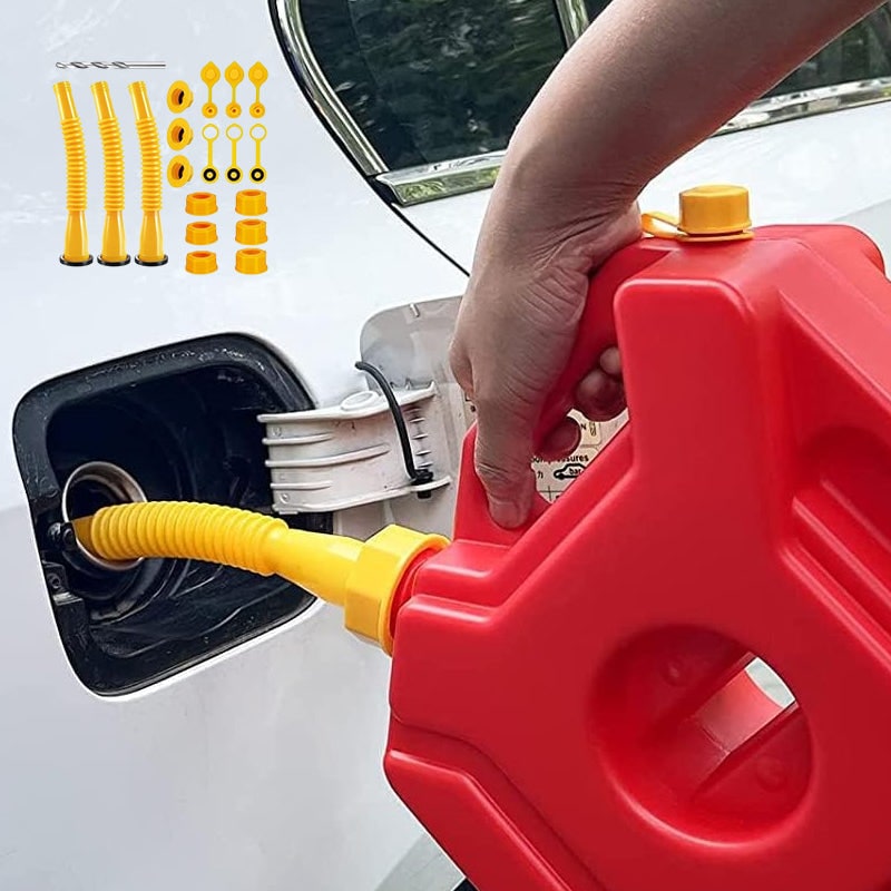 Gas Can Spout Replacement Kit with Flexible Nozzle and Vent Caps