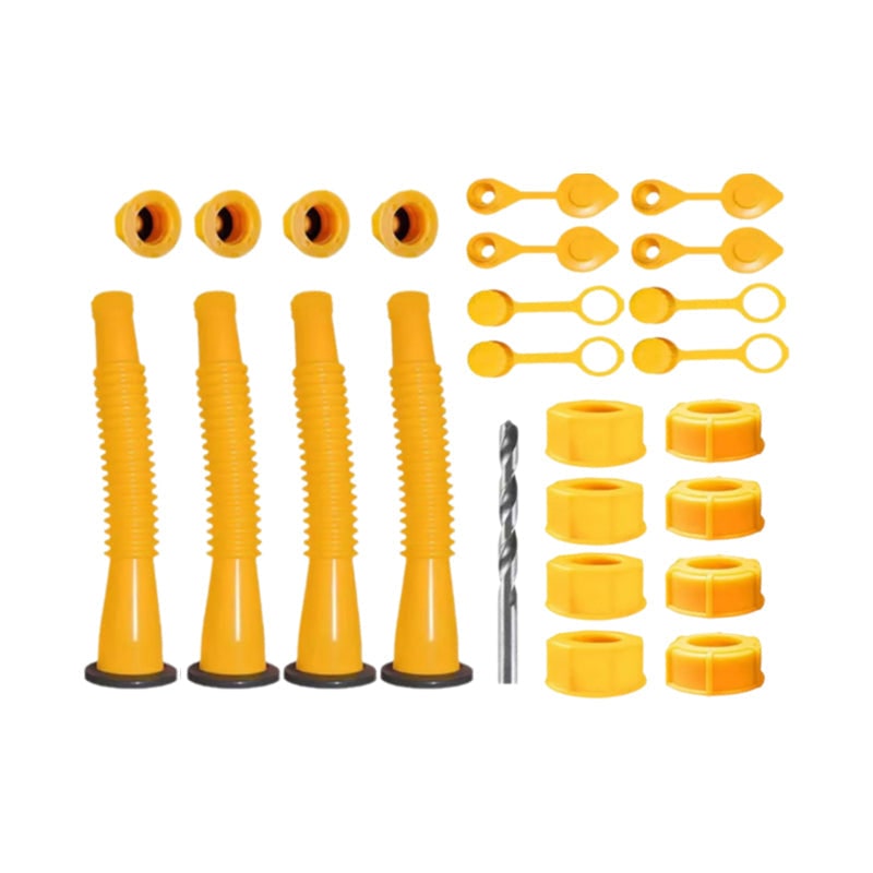 Gas Can Spout Replacement Kit with Flexible Nozzle and Vent Caps