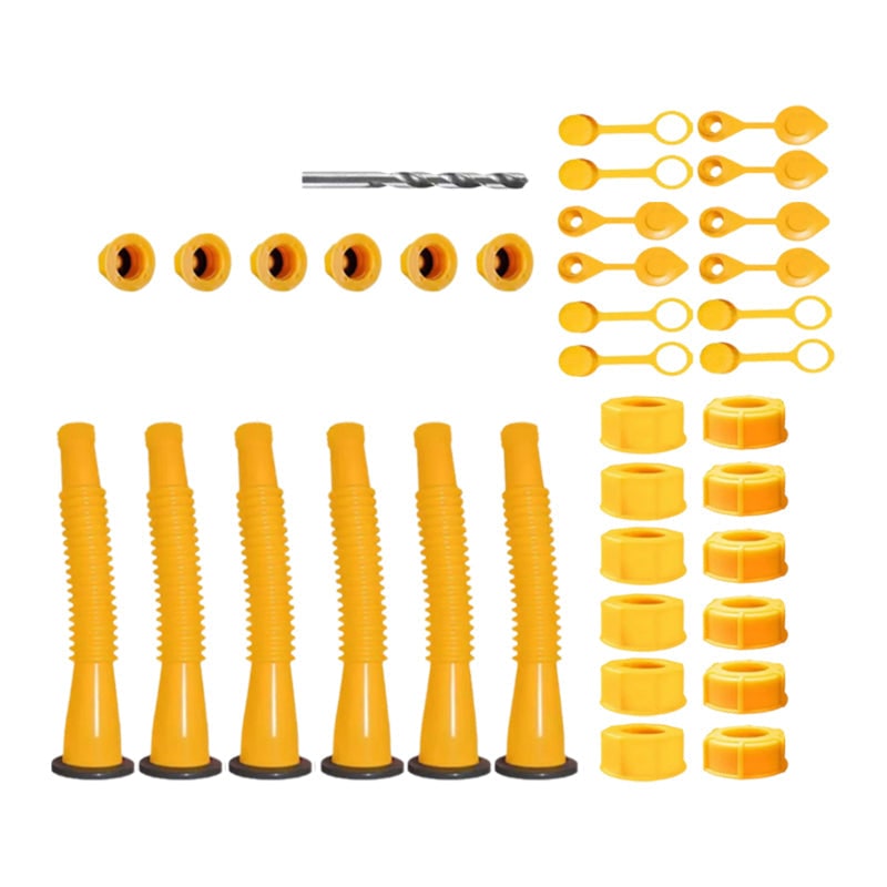 Gas Can Spout Replacement Kit with Flexible Nozzle and Vent Caps