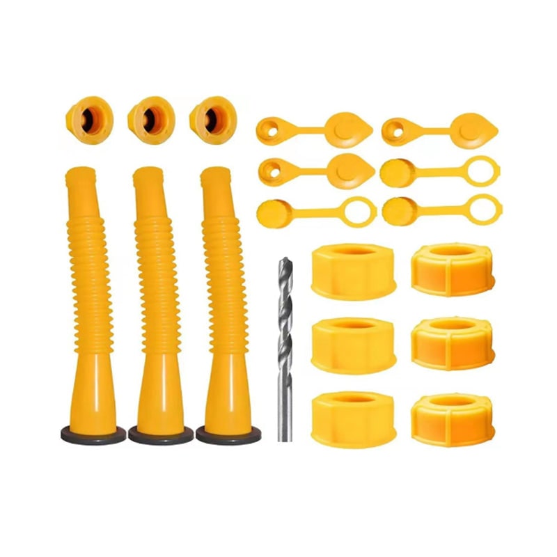 Gas Can Spout Replacement Kit with Flexible Nozzle and Vent Caps