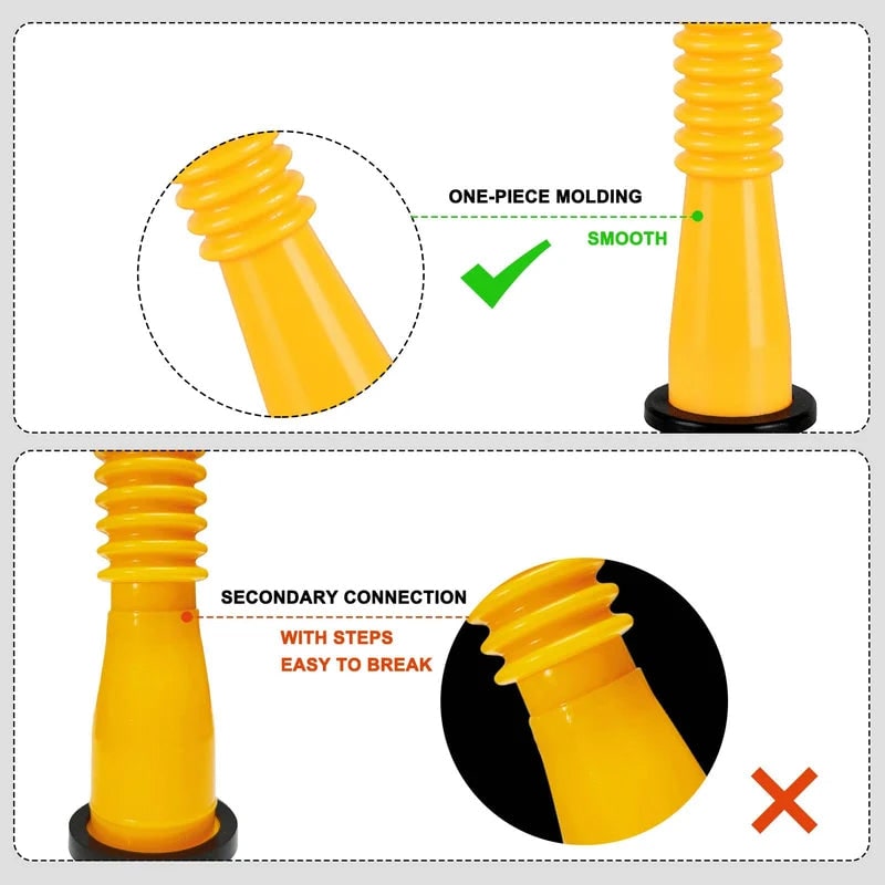 Gas Can Spout Replacement Kit with Flexible Nozzle and Vent Caps